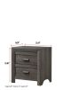 Rustic Brown Gray Contemporary Nightstand Bedside Table with Two Storage Drawers Bedroom Furniture