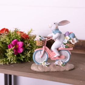 Bunny on Bike 6.5â€H Resin (Set of 2)