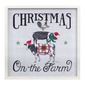 Christmas On The Farm Frame 15.75"SQ MDF/Paper