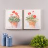 Framed Potted Geranium Print (Set of 2) 10.5"L x 12.5"H MDF/Plastic/Paper
