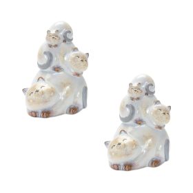Cat Stack (Set of 2) 6.5"H Terra Cotta