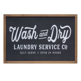 Wash and Dry Laundry Sign 18.25"L x 12"H MDF/Wood