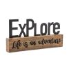 Explore and Welcome Sign (Set of 2) 9"L x 4.5"H, 10"L X 5"H Resin