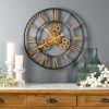Wall Clock 23.75"D Iron 1 AA Battery, Not Included