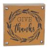 Give Thanks Sign (Set of 6) 5"SQ MDF/Faux Leather