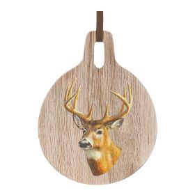 Cutting Board w/Deer 7.75"D x 10"H Wood