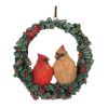 Cardinal Wreath Ornament (Set of 4) 4.5"H Resin