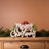 Merry Christmas w/Cardinals Sign (Set of 2) 12"L x 7.25"H Resin