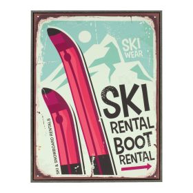 Ski Rental Frame 11.75"L x 15.5"H Plastic/MDF