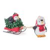 Penguin w/Sled (Set of 2) 8.75"L x 4"H, 8.75"L x 4.75"H Resin