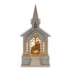 Snow Globe Church & Holy Family 11.25"H Plastic 6 Hr Timer 3AA Batteries Not Included or USB Cord Included