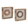 Fruit Wreath Shadow Box (Set of 2) 10"SQ Wood/Resin