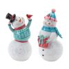 Snowman (Set of 2) 12.75"H, 14"H Resin