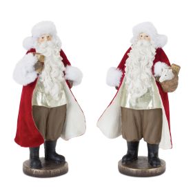 Santa (Set of 2) 9"H Resin