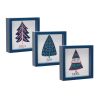 Noel, Jolly and Joy Tree Sign (Set of 6) 6"SQ MDF