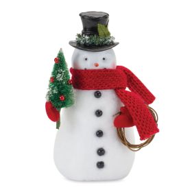 Snowman w/Tree 9"H Foam/Polyester