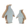 Penguin (Set of 2) 6"H, 8"H Wood