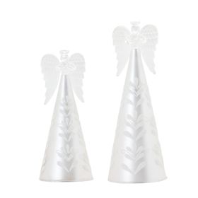 Angel (Set of 2) 8"H, 10"H Glass