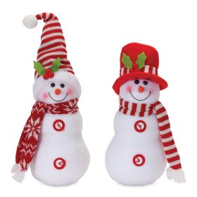 Snowman (Set of 2) 11.75"H, 13.75"H Polyester