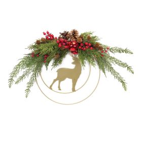 Deer and Pine Wall Decor 33"L x 18"H Plastic/Metal