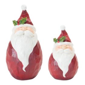 Santa (Set of 2) 6.25"H, 9"H Resin