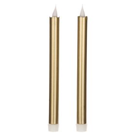 Simplux LED Taper Candle w/6 Hr Timer (Set of 2) 10"H Wax/Plastic (Requires 2 AA Batteries, Not Included)