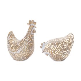 Chicken (Set of 2) 4"H, 6"H Resin