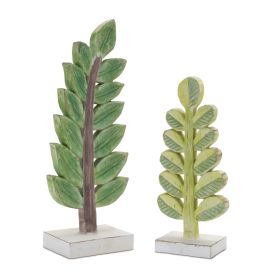 Leaf Tabletop (Set of 2) 8.5"H, 11.25"H Resin