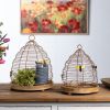 Bee Skep (Set of 2) 13"H, 15.75"H Metal/Wood