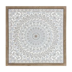 Wall Plaque 25.5"SQ Iron/Wood