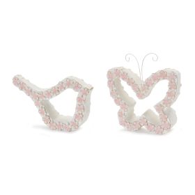Bird and Butterfly Outline (Set of 2) 5"H, 7.5"H Resin