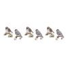 Bird on Branch (Set of 6) 3.75"H, 4"H Resin