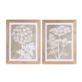 Floral Frame (Set of 2) 21.75"L x 27.5"H Wood/MDF/Paper