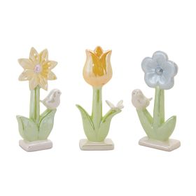Floral Tabletop (Set of 3) 6.5"H Resin