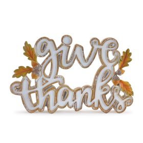 Give Thanks Sign 10"L x 6.5"H Resin
