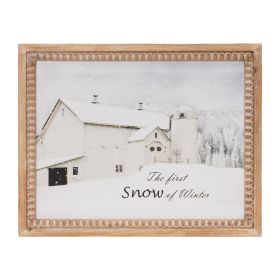 First Snow Framed Print 18"L x 14"H Wood/MDF