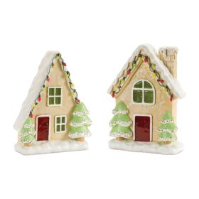 House (Set of 4) 7"H, 7.25"H Resin