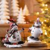 Snowman on Skis and Snowboard (Set of 2) 8"H Resin