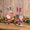 Santa w/Presents (Set of 2) 12"H Wood
