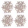 Snowflake (Set of 4) 9"D Wood