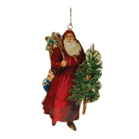 Vintage Santa Ornament (Set of 6) 8.5"H Iron