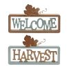 Welcome and Harvest Sign (Set of 2) 10"L x 5.5"H MDF/Tin