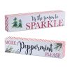 Sparkle and Peppermint Sign (Set of 2) 9.5"L x 2.25"H MDF