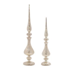 Finial (Set of 2) 16"H, 20"H Glass