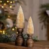 Mini Tree on Pedestal (Set of 2) 10.5"H, 14"H Plastic/Wood