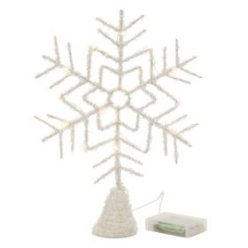 Snowflake Tree Topper 12.5"H Wire 3 AA Batteries, Not Included