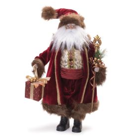Santa w/Package 22"H Fabric/Plastic