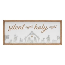 Silent Night Sign 19"L x 8"H MDF/Metal