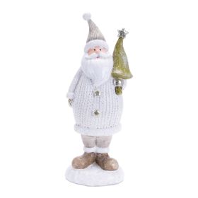Santa w/Tree (Set of 2) 9"H Resin
