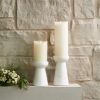 Candle Holder (Set of 2) 6"H, 7.5"H Marble